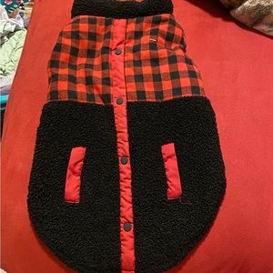 Black and red buffalo plaid Dog sweater for large dog